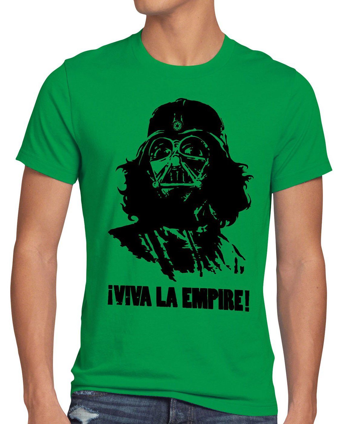 style3 Print-Shirt Herren T-Shirt Viva Imperium star vader revolution che guevara wars darth kuba grün