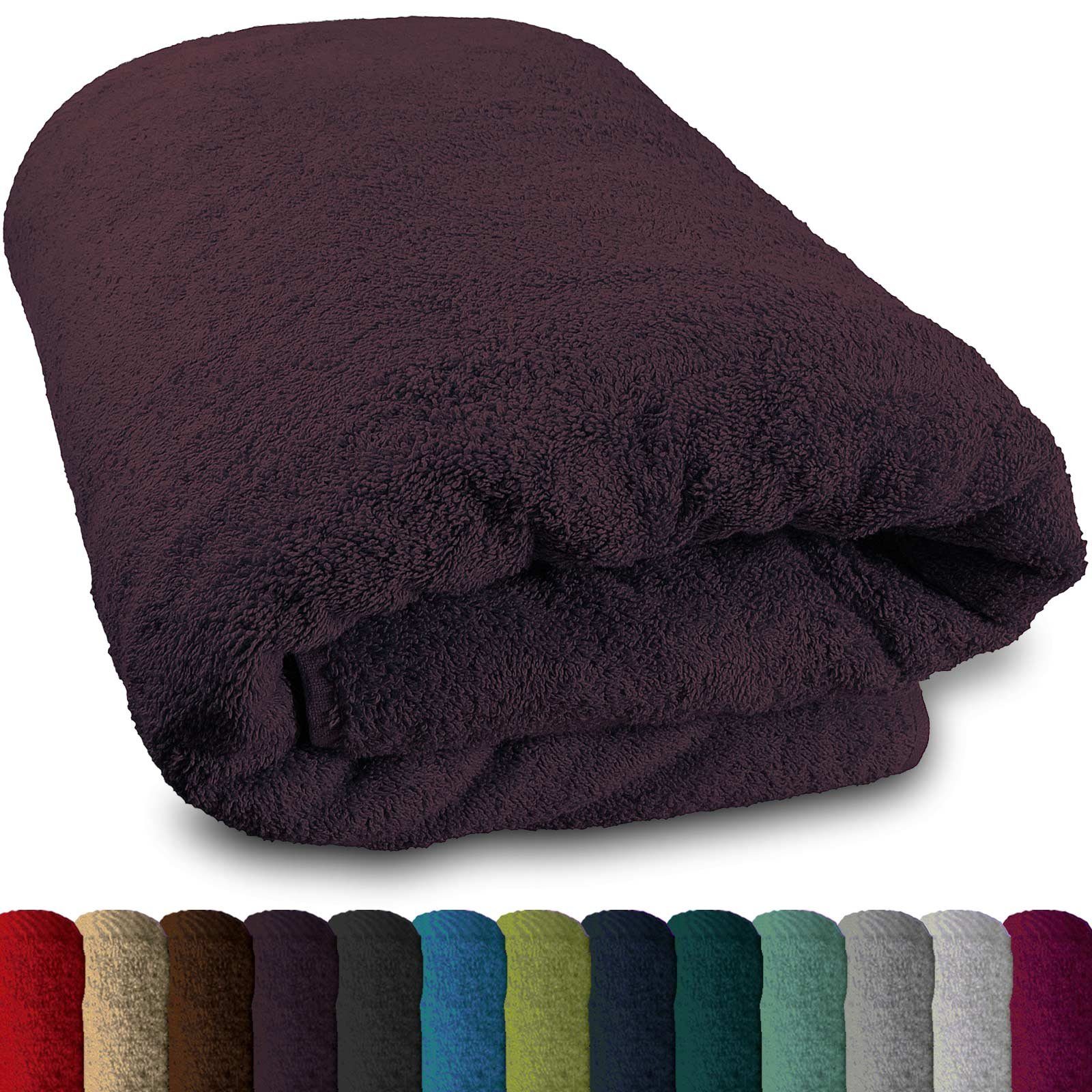 Lanudo Badetücher Lanudo® Saunahandtuch "Pure Line" 80x200 cm div. Farben, 100% Baumwolle (1-St) violett