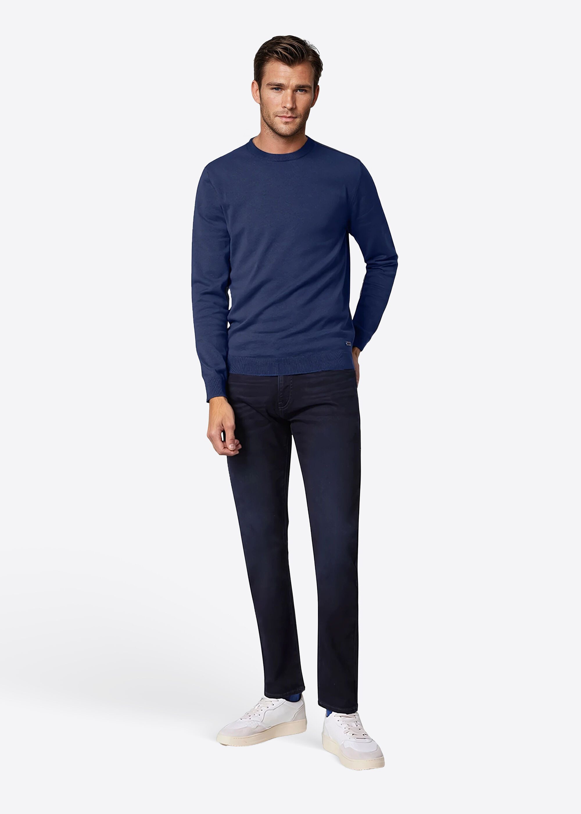 Pierre Cardin Rundhalspullover mit Rundhalsausschnitt günstig online kaufen