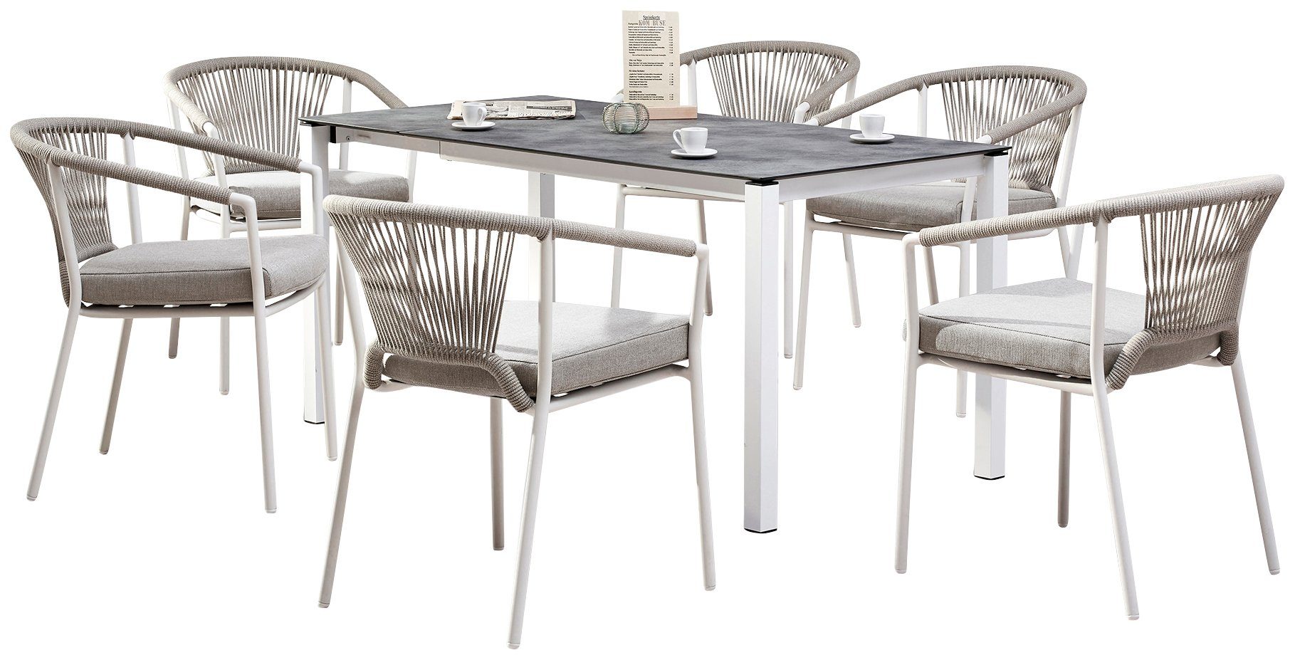 Best Gartensessel Dining-Sessel Matera weiss/sand Matera