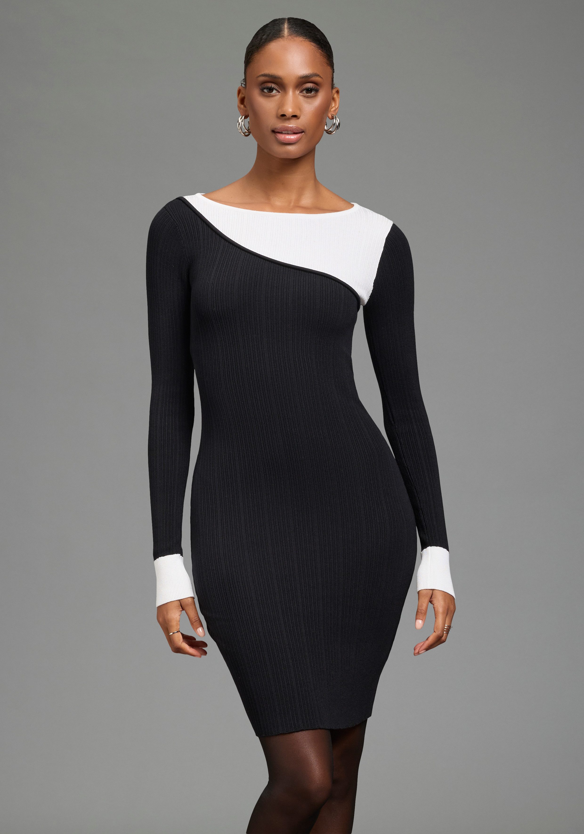 Bruno Banani Strickkleid mit figurbetonter Passform, auch in großen Größen