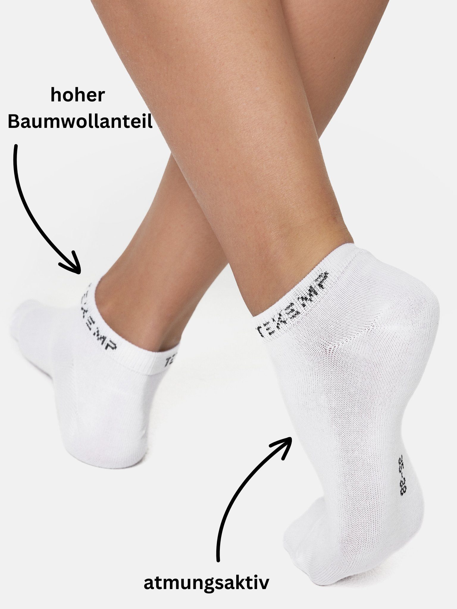 Paar) Paar Damen Sport Socken 10 Herren Sneakersocken Weiß & (Packung, 10 Robust Freizeit TEXEMP & Sneaker Kurz Langlebig Baumwolle 10-Paar,
