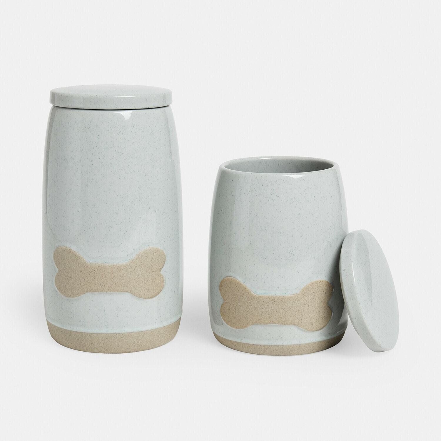 Mirabeau Vorratsdose Dose 2er Set Dolo grau/beige, Steinzeug
