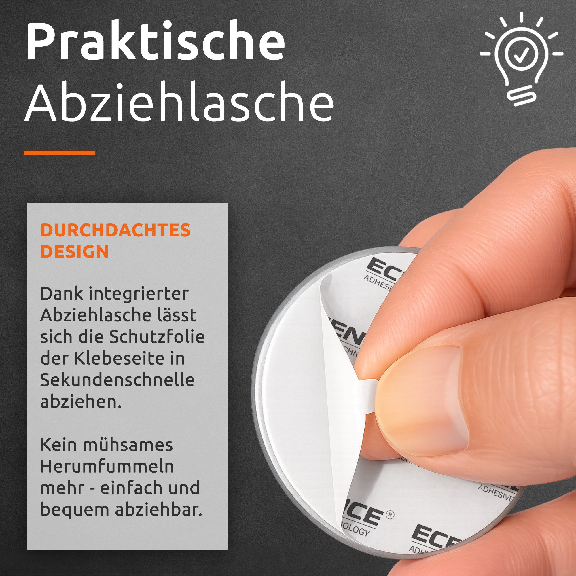 ECENCE Magnethalter 1x Magnethalterung 70mm für Rauchmelder (1-St)