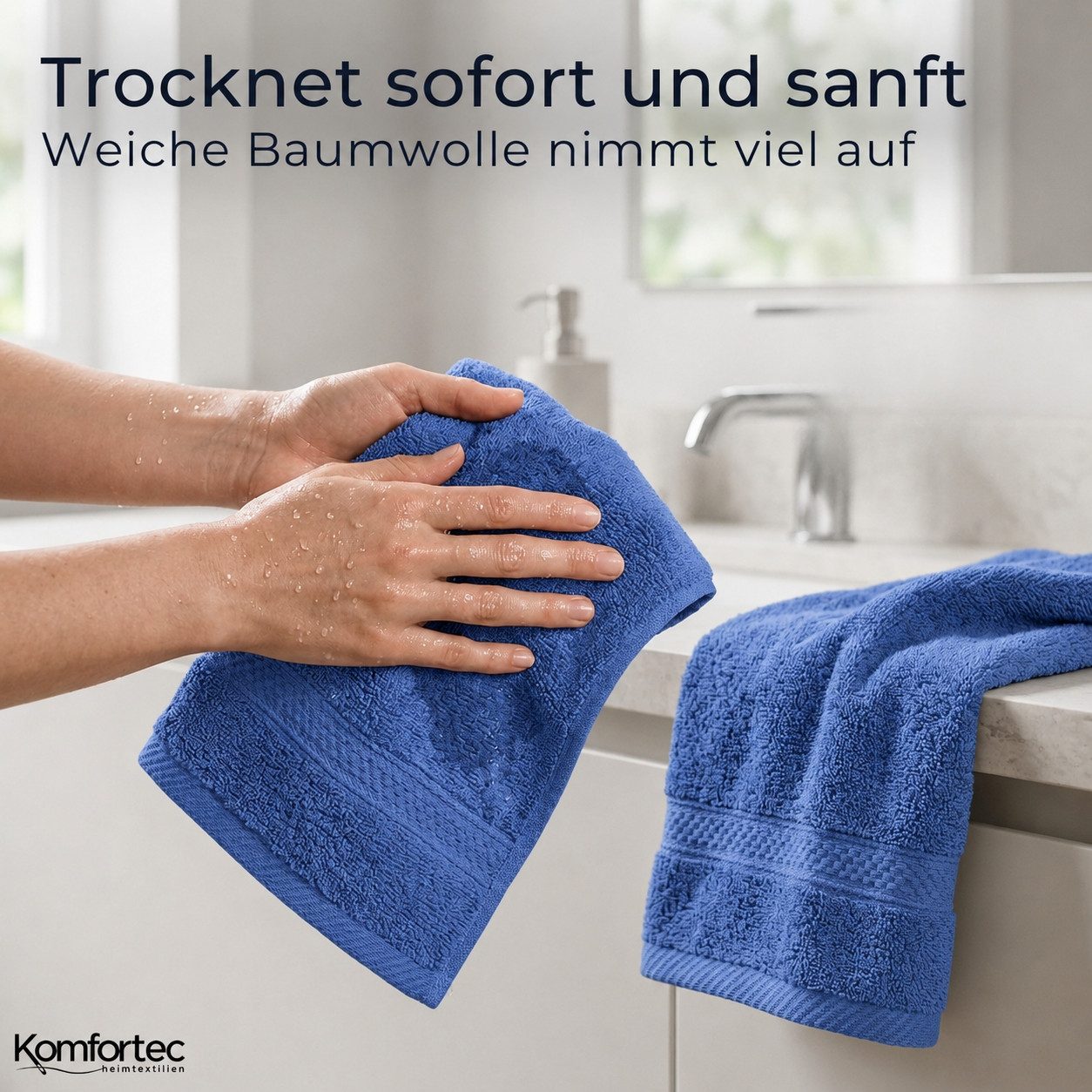 Komfortec Gästehandtücher Set aus 100% Baumwolle, (12-St) – Bild 5 von 5