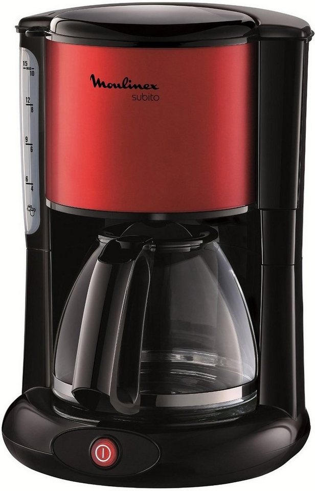 Moulinex Filterkaffeemaschine FG360D Subito, 1,25l Kaffeekanne, Papierfilter  1x4, Kapazität für 10 bis 15 Tassen (1,25l)