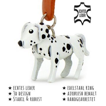 Monkimau Schlüsselanhänger Dalmatiner Hunde Schlüsselanhänger Leder Tier Figur (Packung)