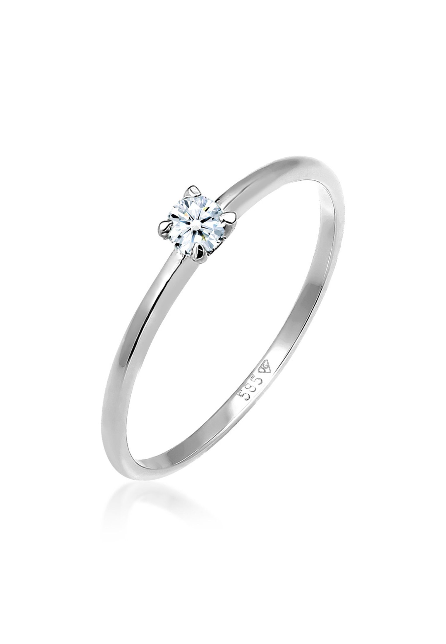 Elli DIAMONDS Verlobungsring Diamant Weiß Brillantschliff (0.06 ct) 585 Weißgold