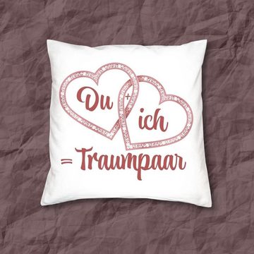 Soreso® Zierkissen Zier-Kissen Weihnachten Valentinstag, Du und Ich, Liebeskissen, (Komplett-Set, Spar-Set, 2 St., 40x40 cm Dekokissen, komplett mit Innenkissen (Füllung), Liebesbeweis für Partner, Langlebiger Druck, Waschechte Farben