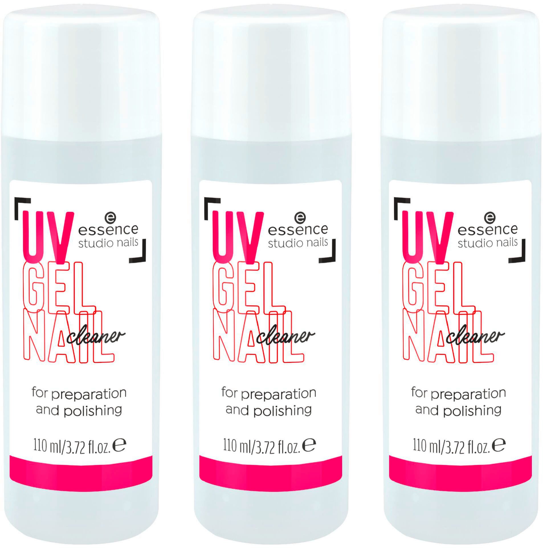 Essence Nagellack studio nails UV GEL NAIL cleaner, 3-tlg., mit leichter Anwendung