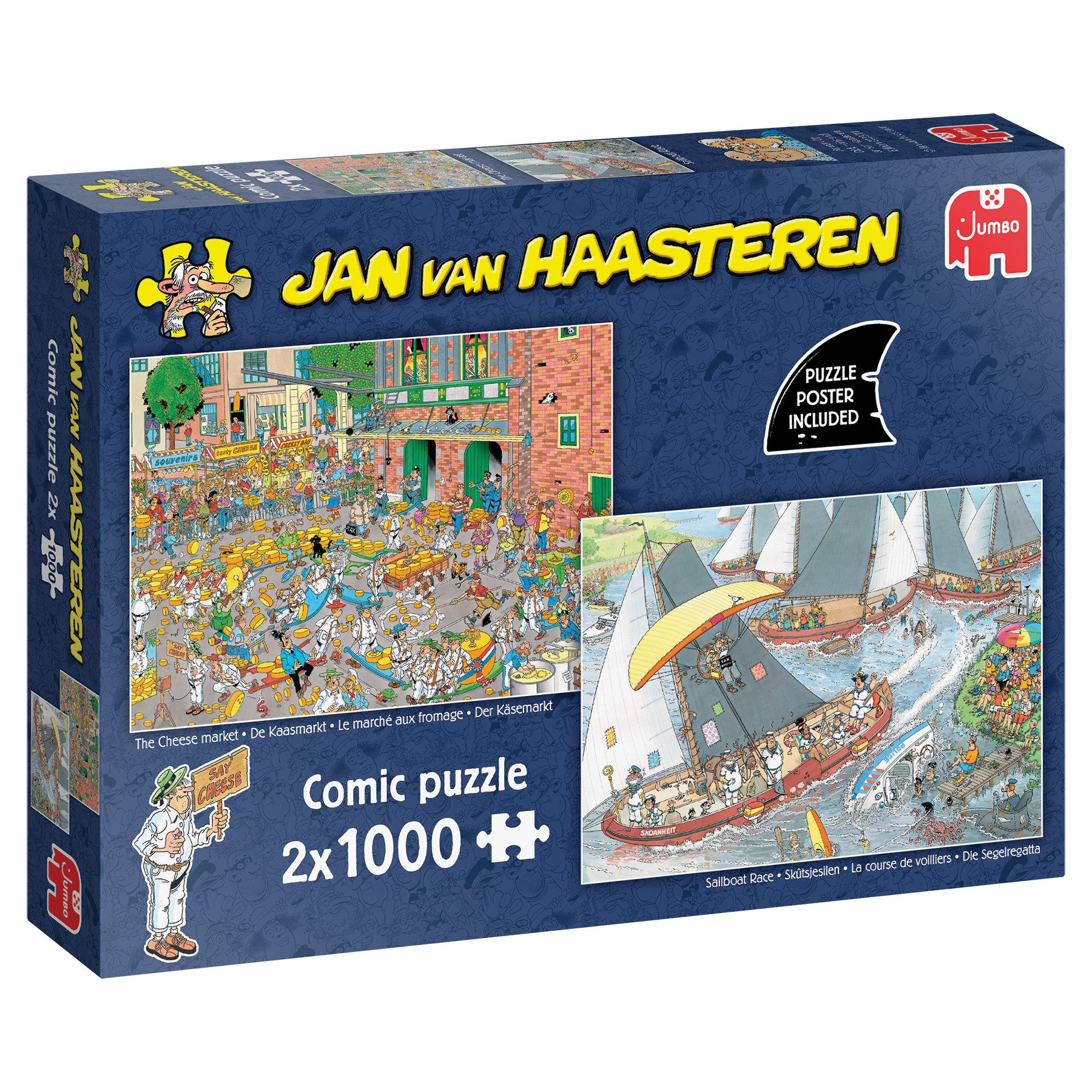 Jan van Haasteren Puzzle Jan van Haasteren - Der Käsemarkt & Die Segelregatta 2 x 1000 Teile, 1000 Puzzleteile