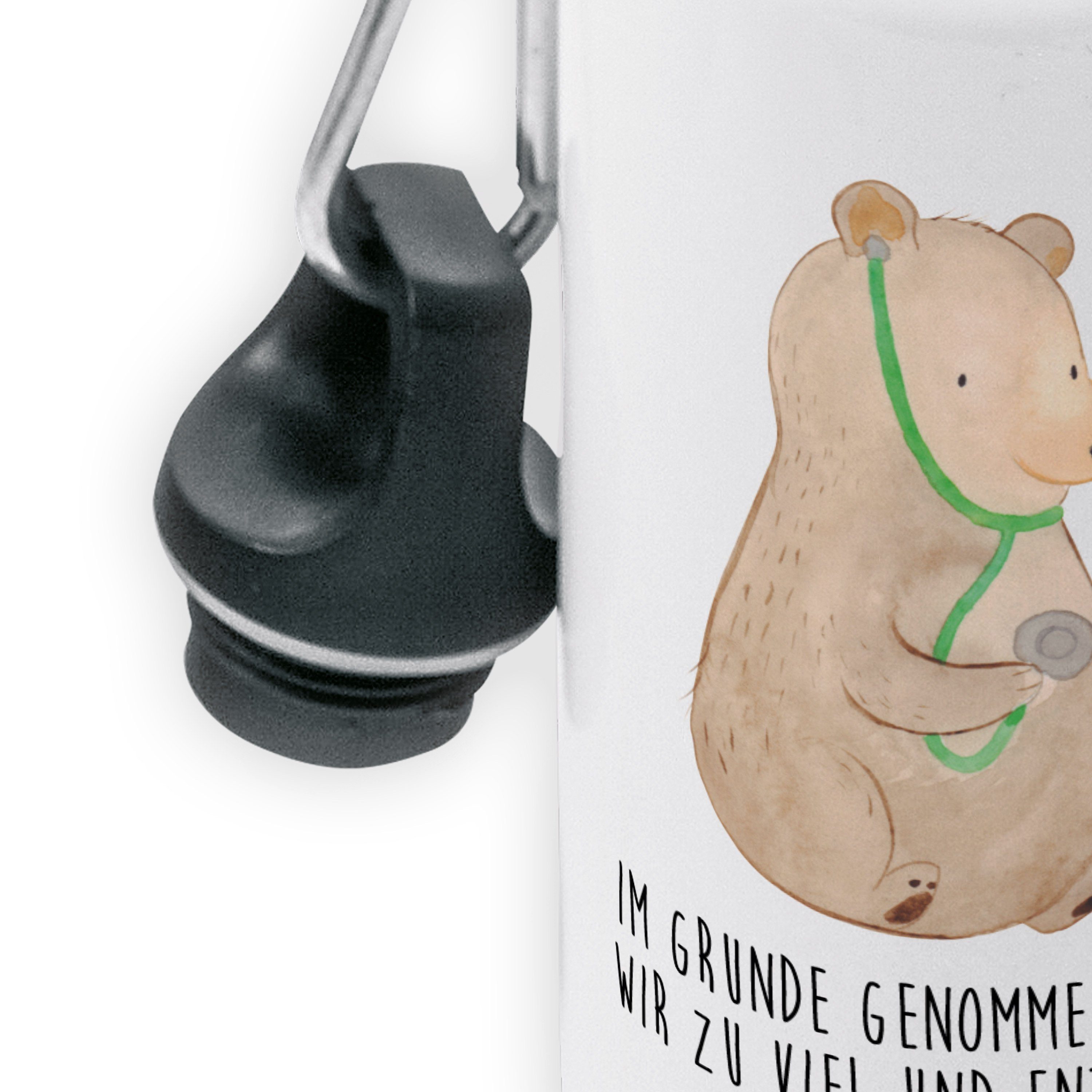 Mr. & Bär - Geschenk, Trinkflasche Panda Arzt Weiß Mrs. - Trinkfl Kinder Jungs, Teddy, Professorin