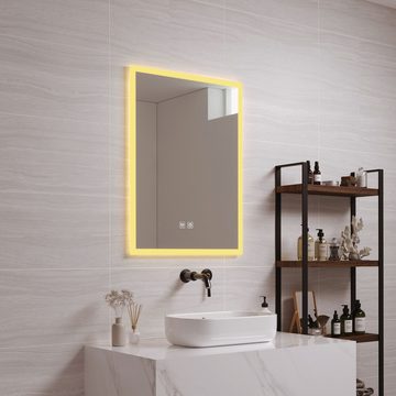 pro.tec Badspiegel, »Scafa« mit 120 LEDs Aluminiumrahmen 45 x 60 cm Weiß
