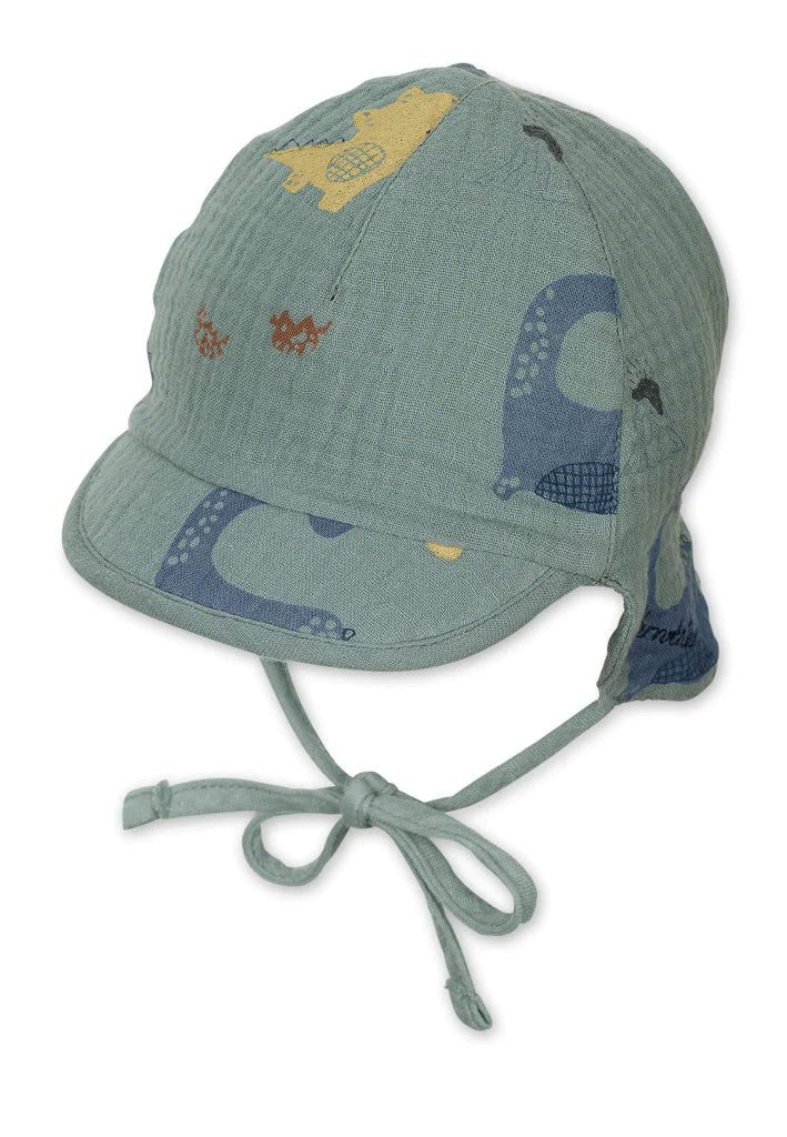 Sterntaler® Strohhut Sterntaler Wende-Schirmmütze Nacken Dinos