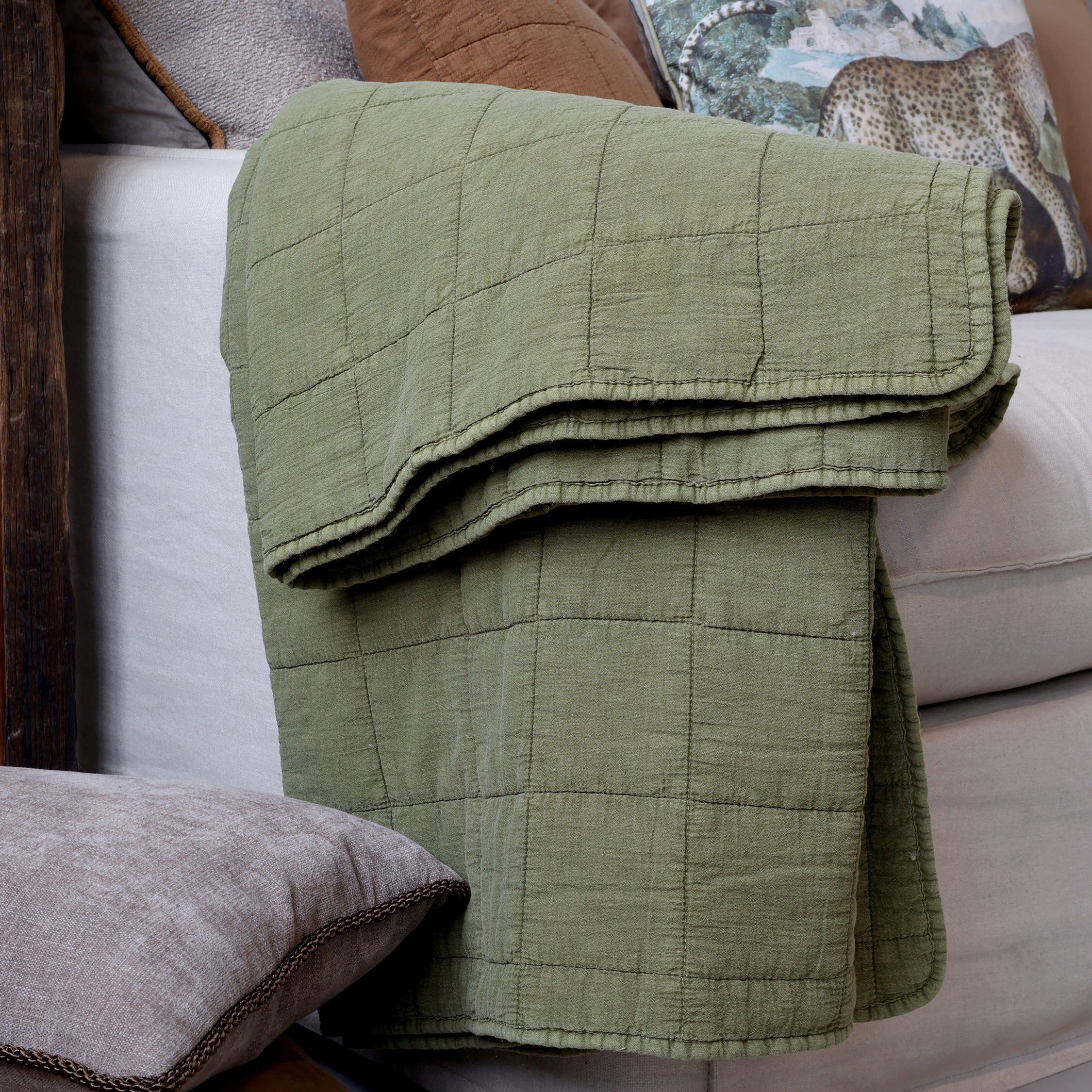 Chic Antique Tagesdecke Chic Antique Quilt Aix Vintage Olive