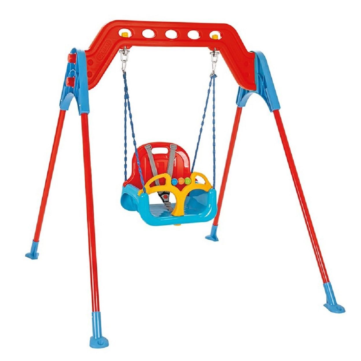 Pilsan Einzelschaukel Swing 07968, Metallrahmen, Rückenlehne, abnehmbarer Bügel, bis 100 kg, ab 12 Monate