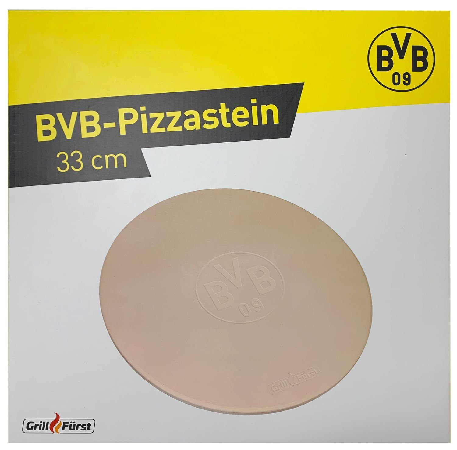 Borussia Edition 33 - cm Grillfürst Pizzastein Aromaplanke Dortmund Grillfürst