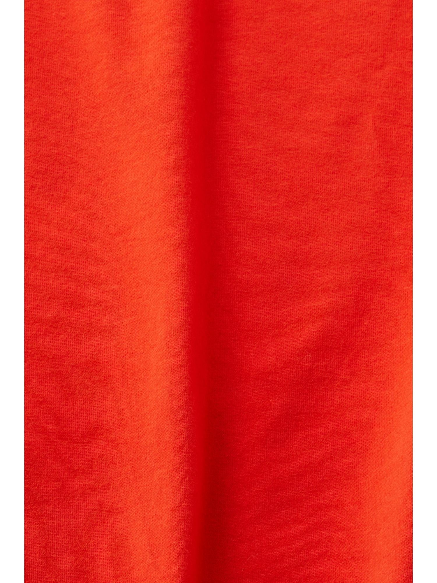 Esprit Langarmshirt asymmetrischem mit (1-tlg) Ausschnitt Longsleeve RED
