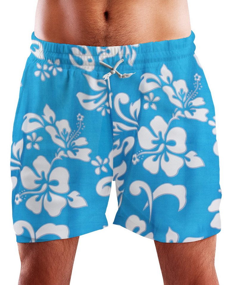 King Kameha Badeshorts Hibiscus Funky Hawaii Bade-Shorts Mesh-Einsatz Verschluss Kordelzug Mit integriertem Mesh-Innenslip für extra Komfort