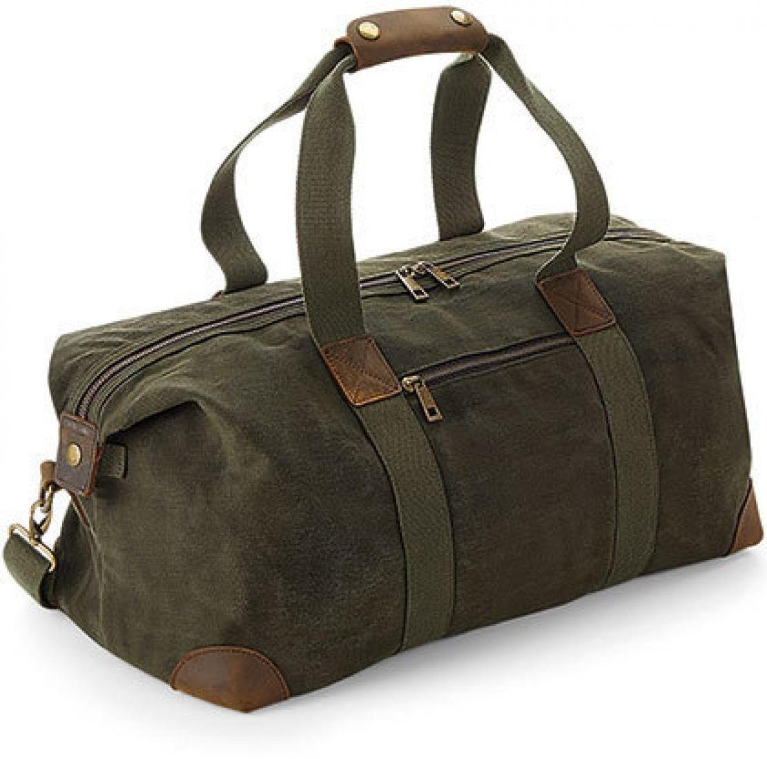 Quadra Reisetasche Reisetasche Heritage Waxed Canvas Holdall, 26 x 48 x 24 cm