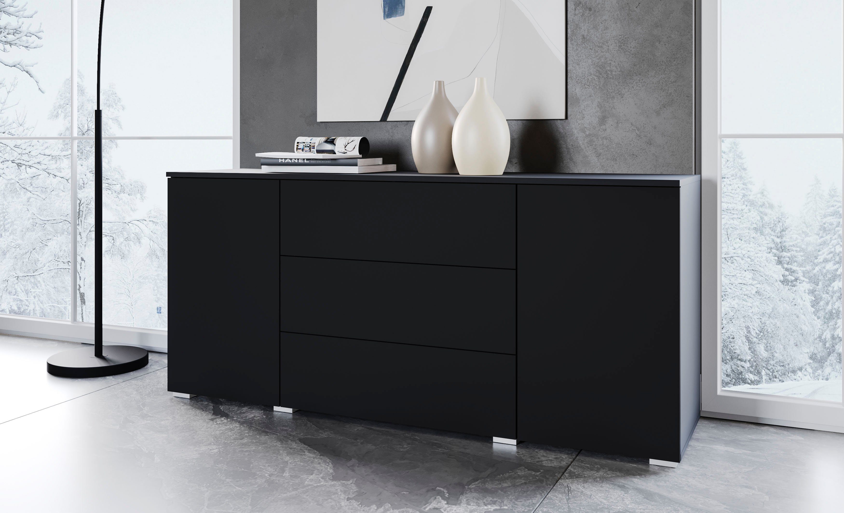 INOSIGN Sideboard PARIS (1 St), Moderne 150cm breite grifflose Kommode, vie günstig online kaufen