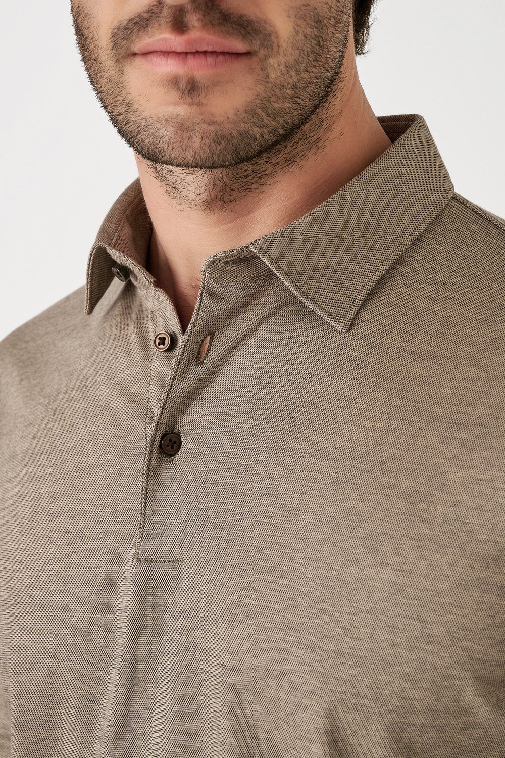 DESOTO Langarm-Poloshirt Jerseypolo Essential Kent langarm Flexibler Stretch – Bild 3 von 5