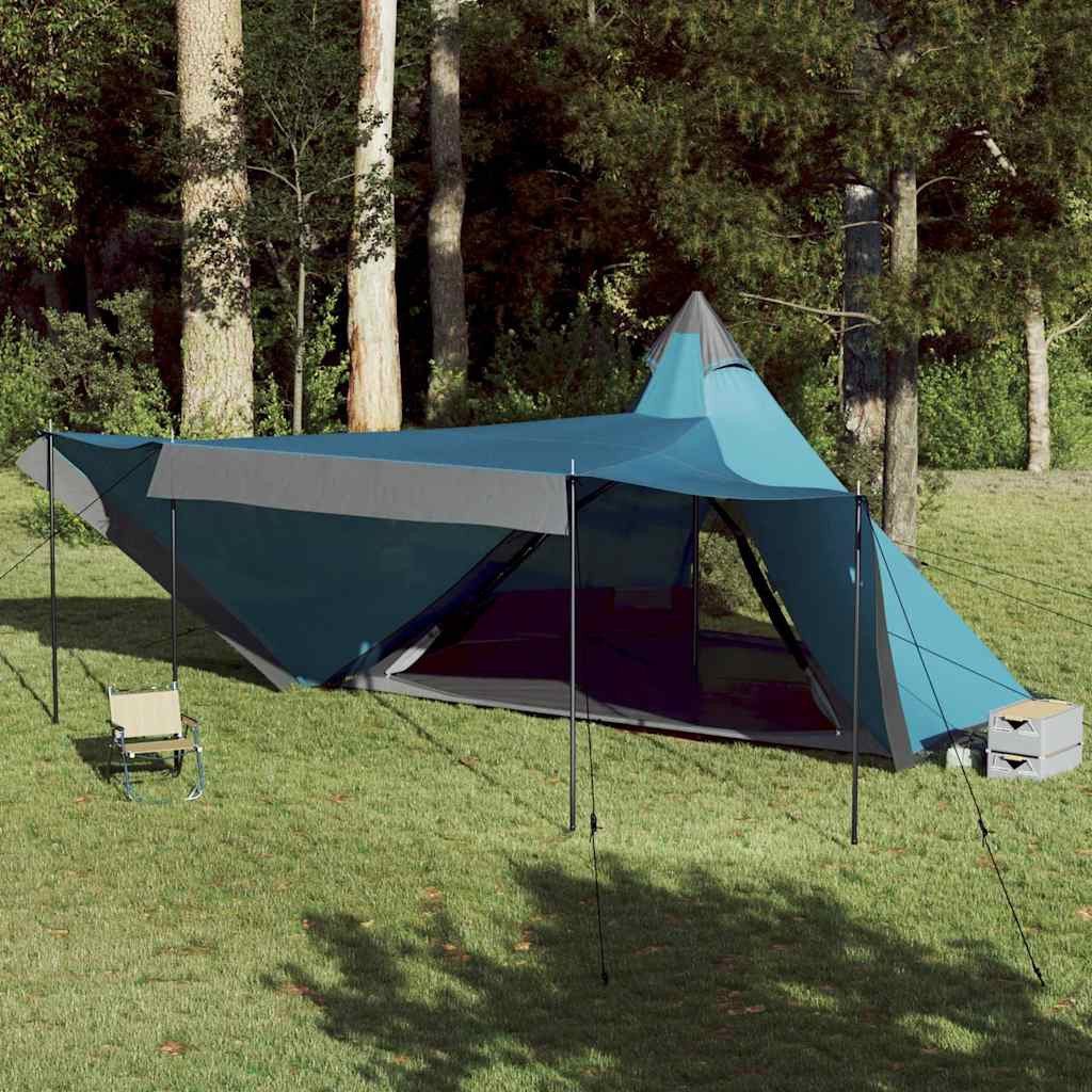 vidaXL Tipi-Zelt Tipi-Familienzelt 8 Personen Blau Wasserdicht, Personen: 6 (1 tlg)