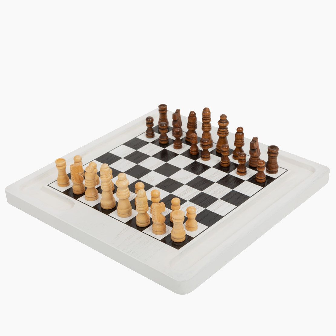 Small Foot Spielesammlung Brettspiel Schach und Dame, strategiespiel, Perfekt für Anfänger und Fortgeschrittene