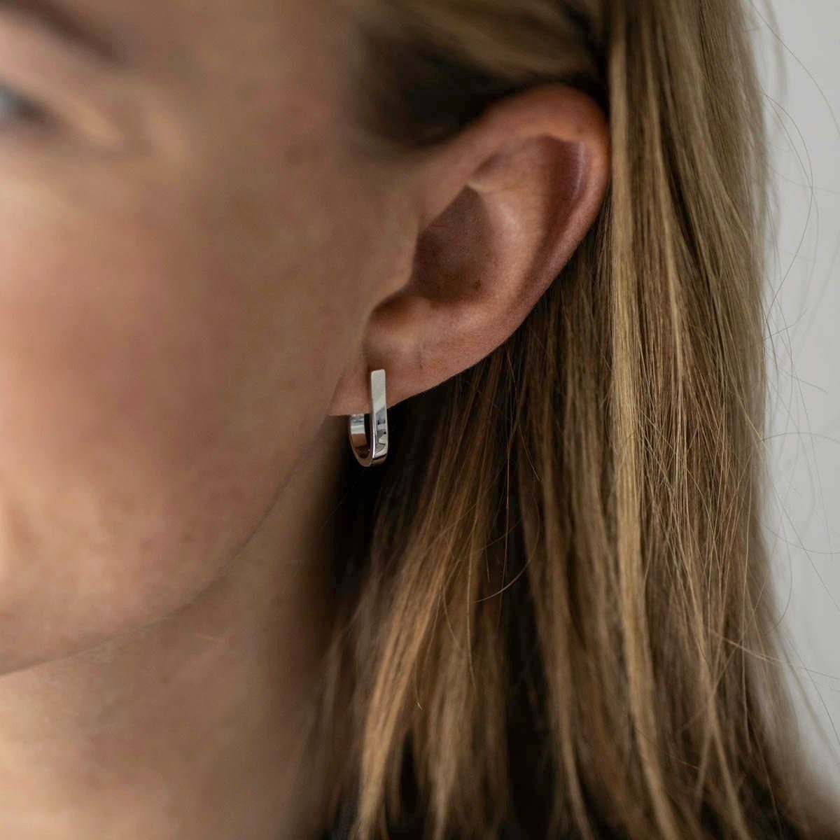 Materia Klappcreolen Creolen Ohrringe oval Hochglanz SO-230, 925 Sterling S günstig online kaufen