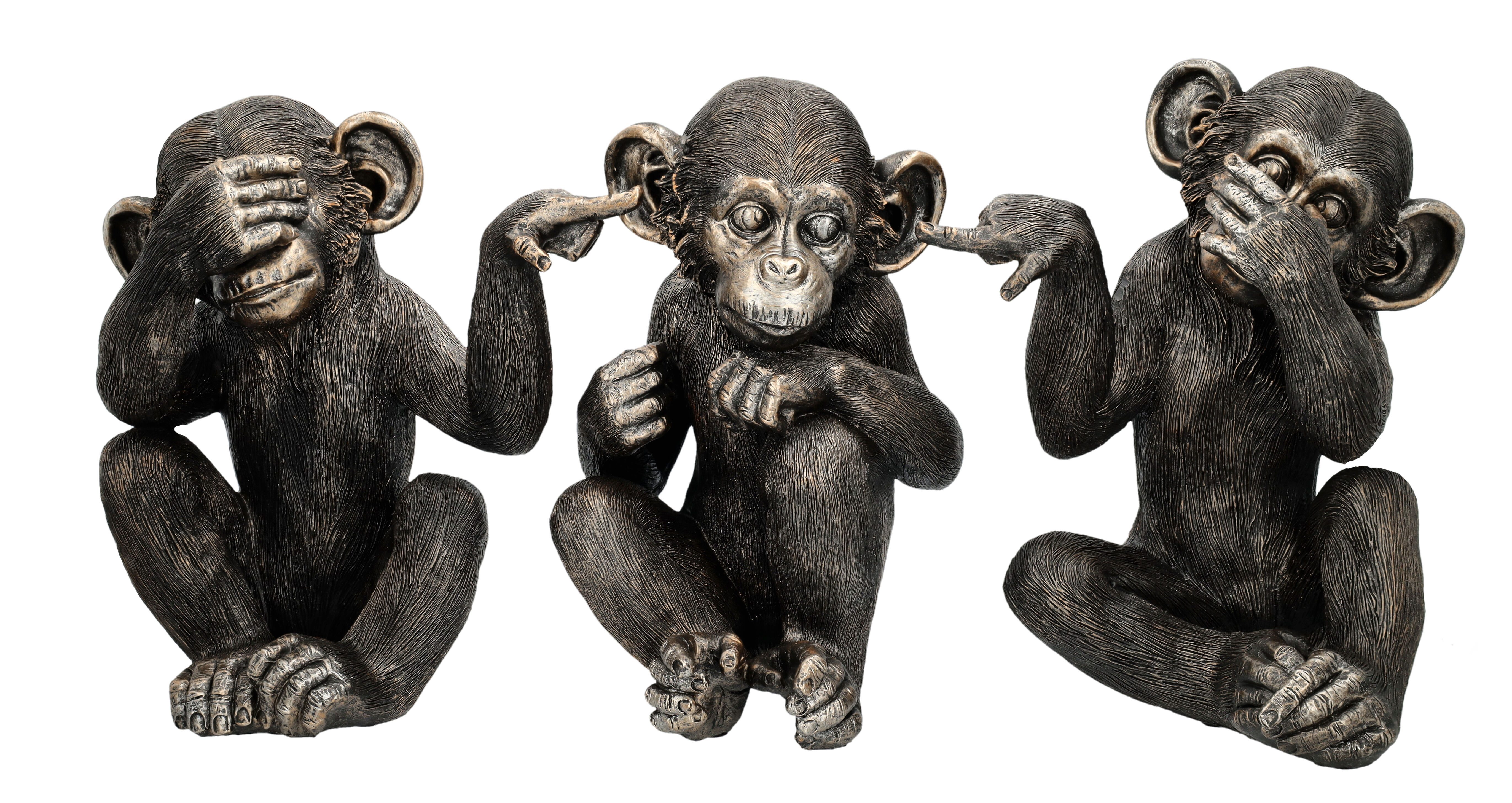 Figuren Shop GmbH Tierfigur Schimpansen Baby Figuren - Nichts Böses groß Tierfigur Affen Dekofigur
