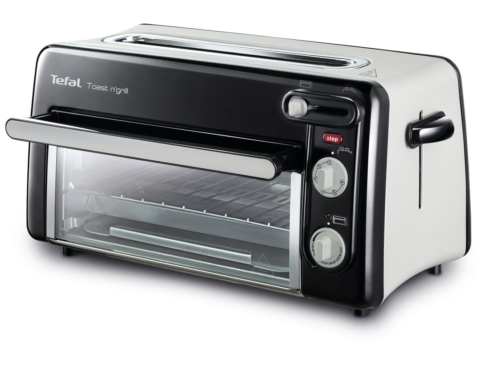 TL6008 Backofen Ofen, 1300 Tischbackofen W für Scheiben, Toaster Toast Mini 2 n' Grill 2-in-1-Toaster Tefal