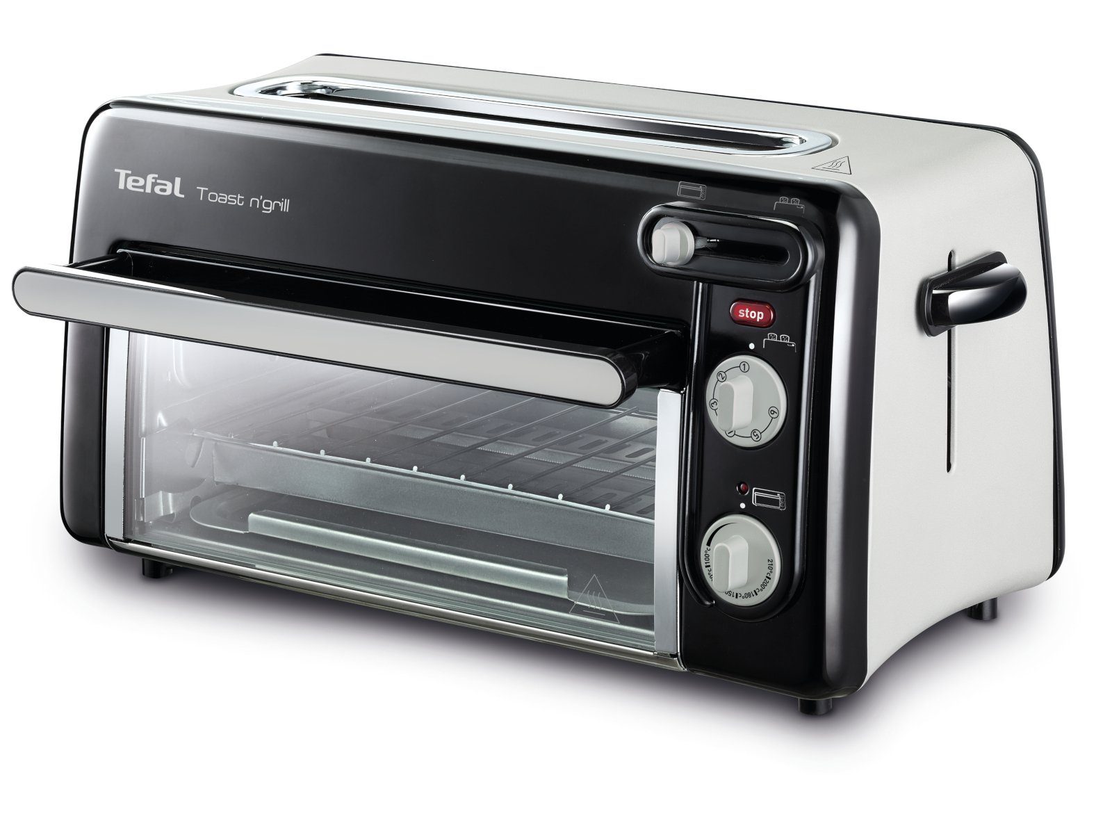 Tefal 2-in-1-Toaster Toast n' Grill TL6008 2 1300 Scheiben, Toaster Mini Backofen W Tischbackofen für Ofen