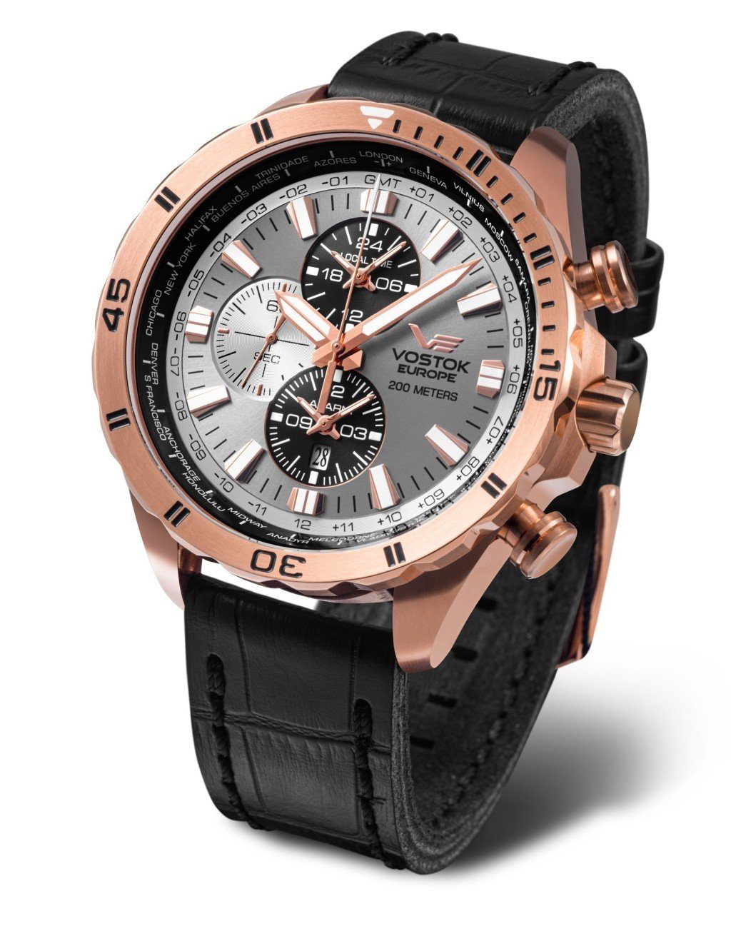 Quarzuhr Almaz Herrenuhr, 47 mm, rose Edelstahlgehäuse, 320B653-L
