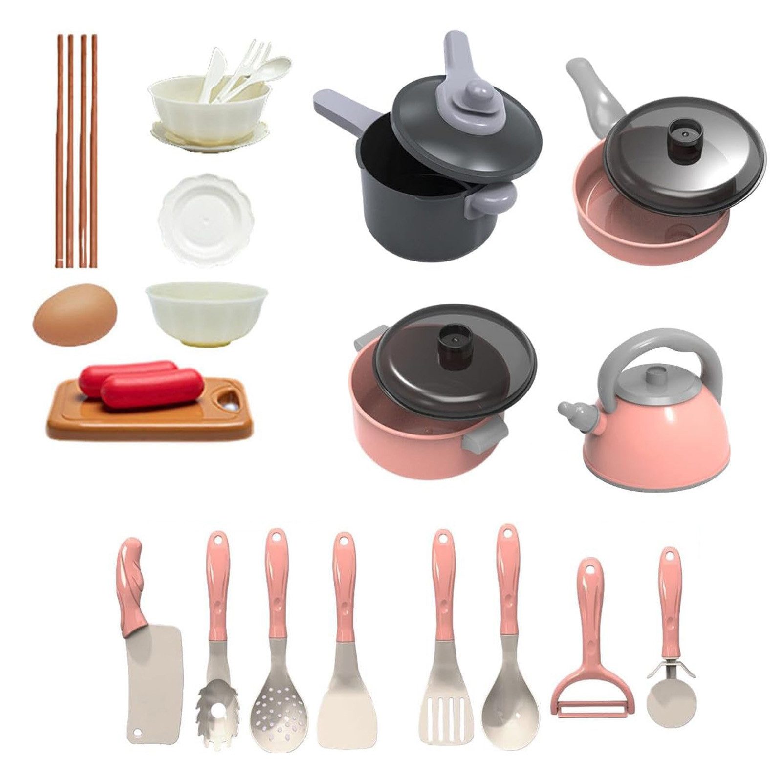 REDOM Spielküche 28 Stück Kinder Kochset Küchen Spielset Kunststoff, Kreati günstig online kaufen