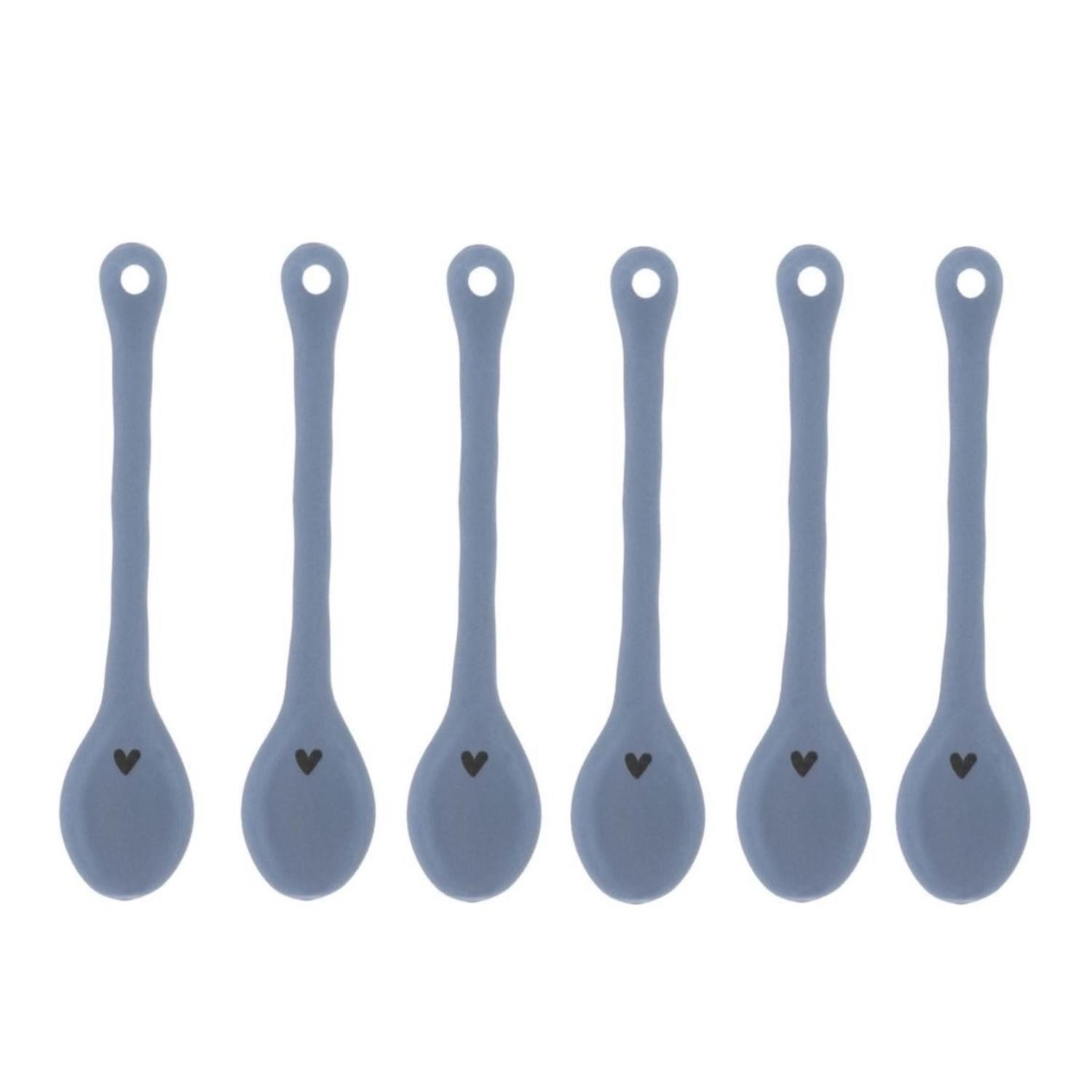 Bastion Collections Ложка для эспрессо Iris Blue, Spülmaschinengeeignet, Blau, Motiv: Herz