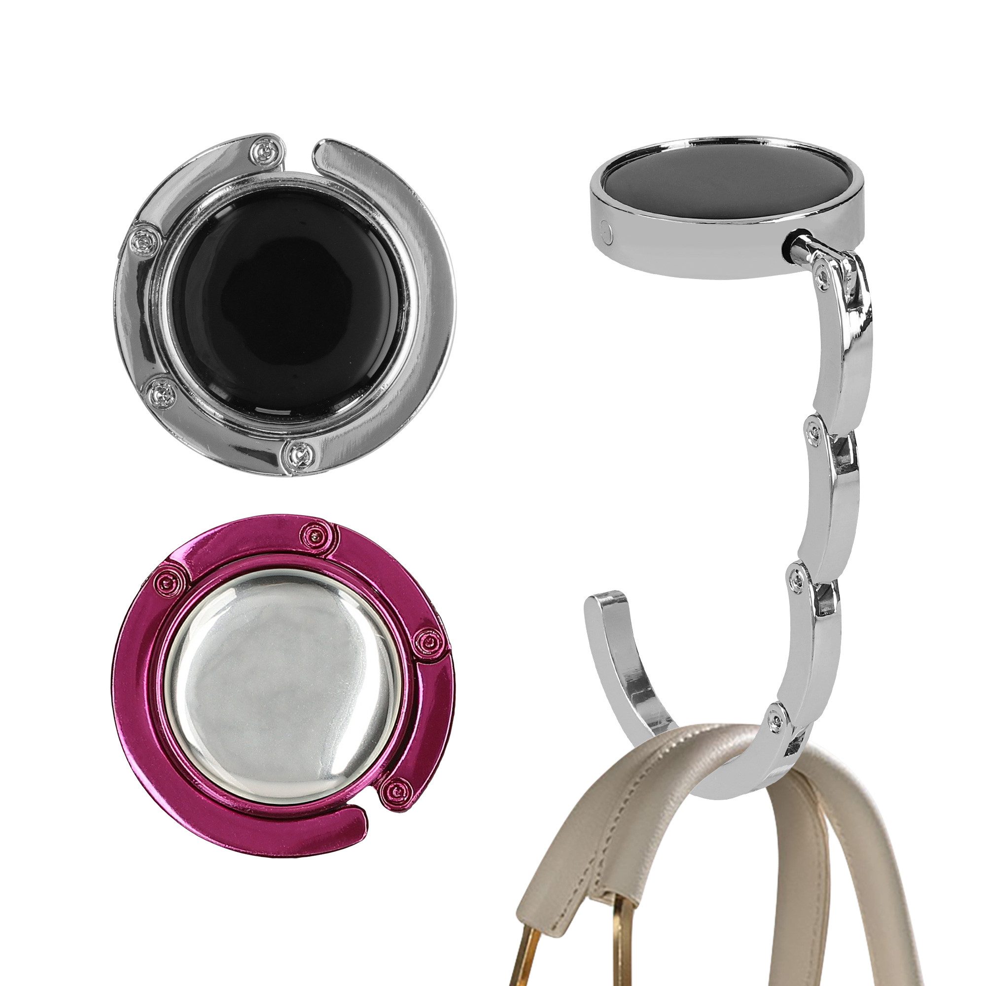 kwmobile Taschen-Halterung kwmobile Tisch Handtaschenhalter Haken, (2-tlg., 2x Faltbare Antirutsch Taschenhaken Halterung für Handtaschen)