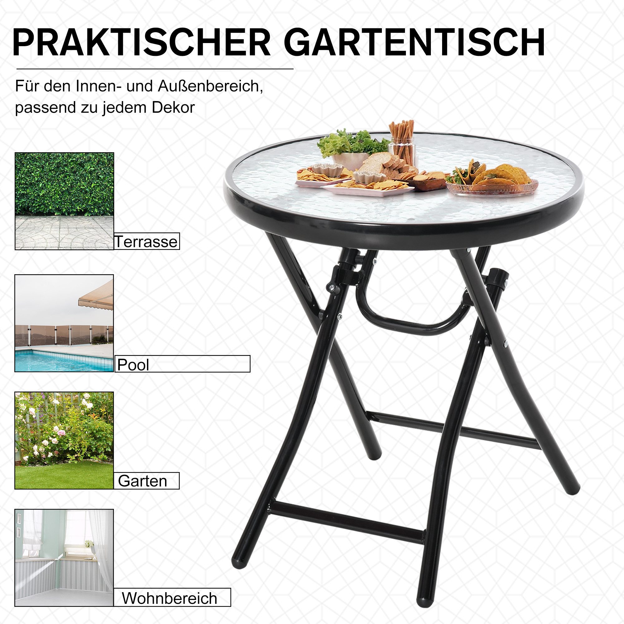 MC Star Gartentisch Runder Beistelltisch Klapptisch günstig online kaufen
