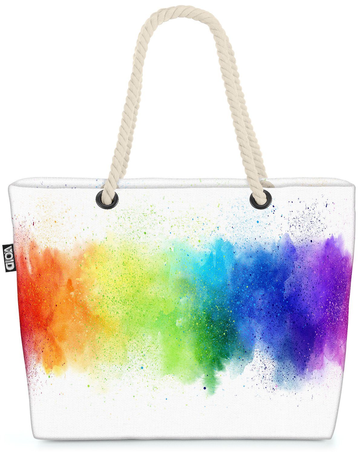 VOID Strandtasche (1-tlg), Regenbogen Wasserfarben LGBTQ Farben bunt Sommer  Gay pride flag parad