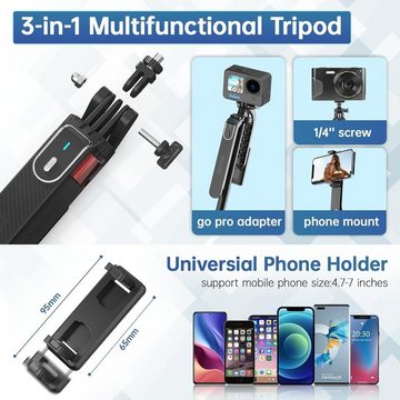 HYTIREBY Selfie-Stick Selfie Stick mit Bluetooth-Fernbedienung,180cm Handy Stativ, Kompatibel mit Gopro, iPhone, Samsung, Xiaomi, Huawei