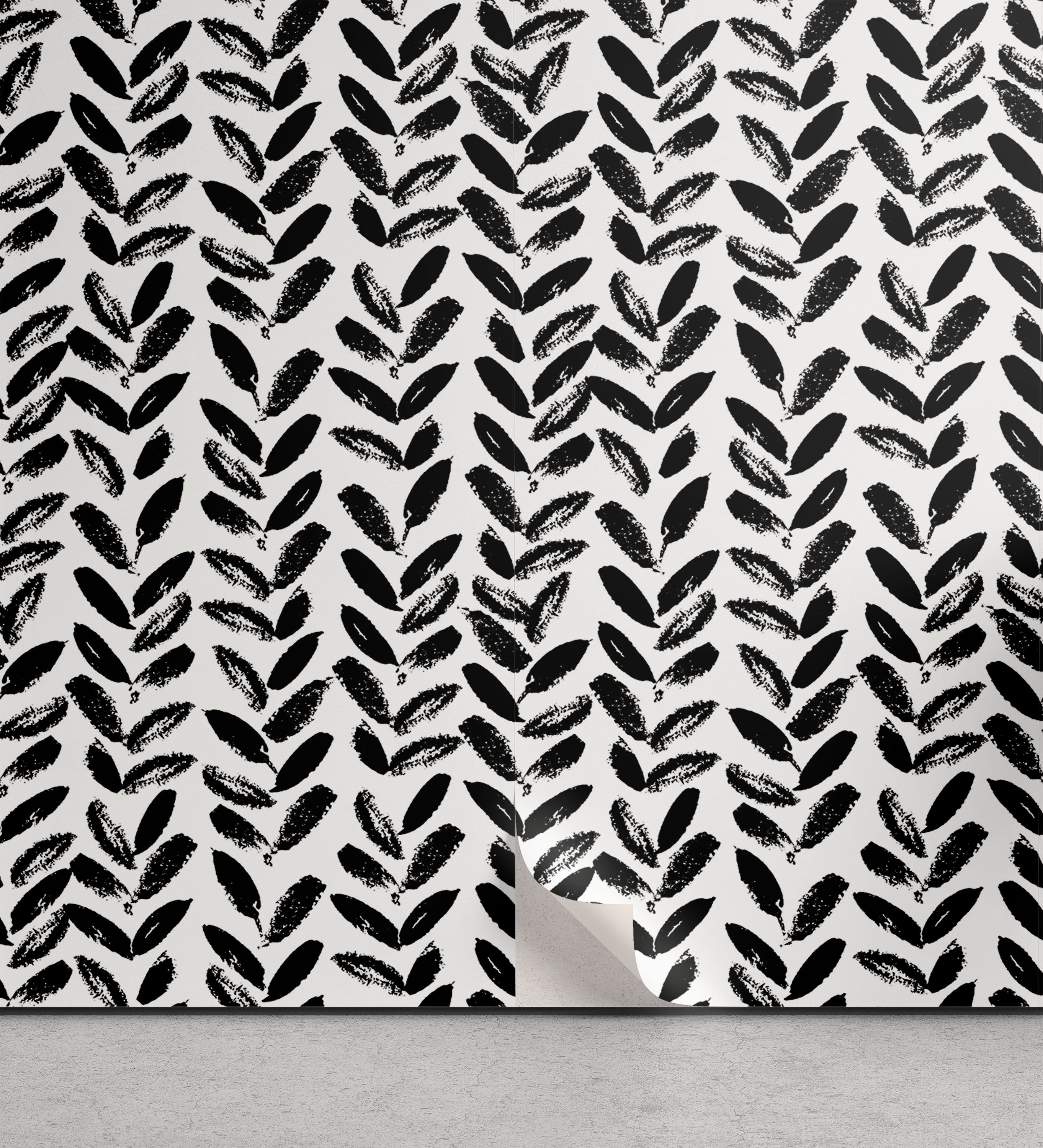 Abakuhaus Vinyltapete selbstklebendes Wohnzimmer Küchenakzent, Schwarz und weiß malen Motiv