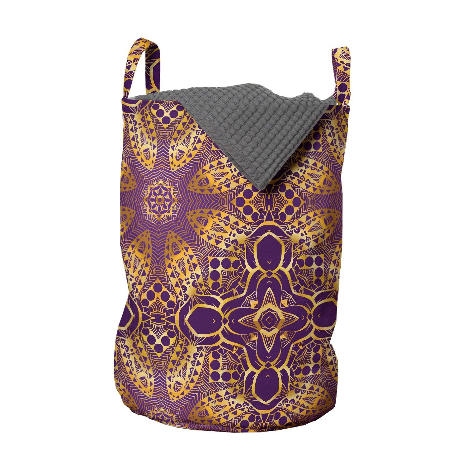 Mandala Griffen Boho-Motiv Abakuhaus mit lila Wäschekorb Kordelzugverschluss Waschsalons, für Wäschesäckchen
