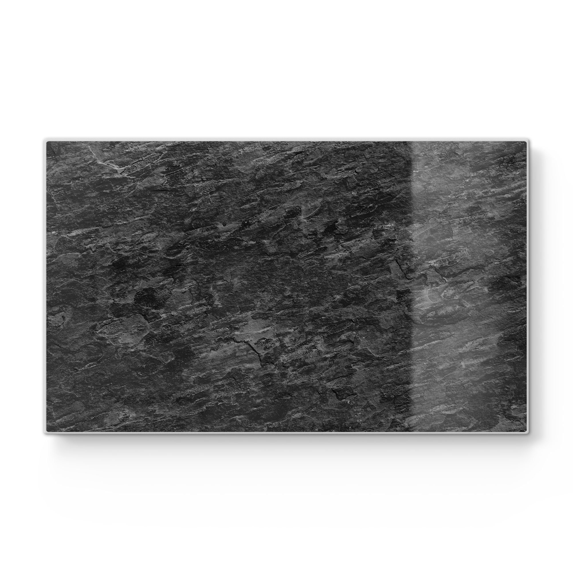 DEQORI Schneidebrett 'Dunkle Steinstruktur', Glas, Frühstücksbrett Schneideplatte Platte