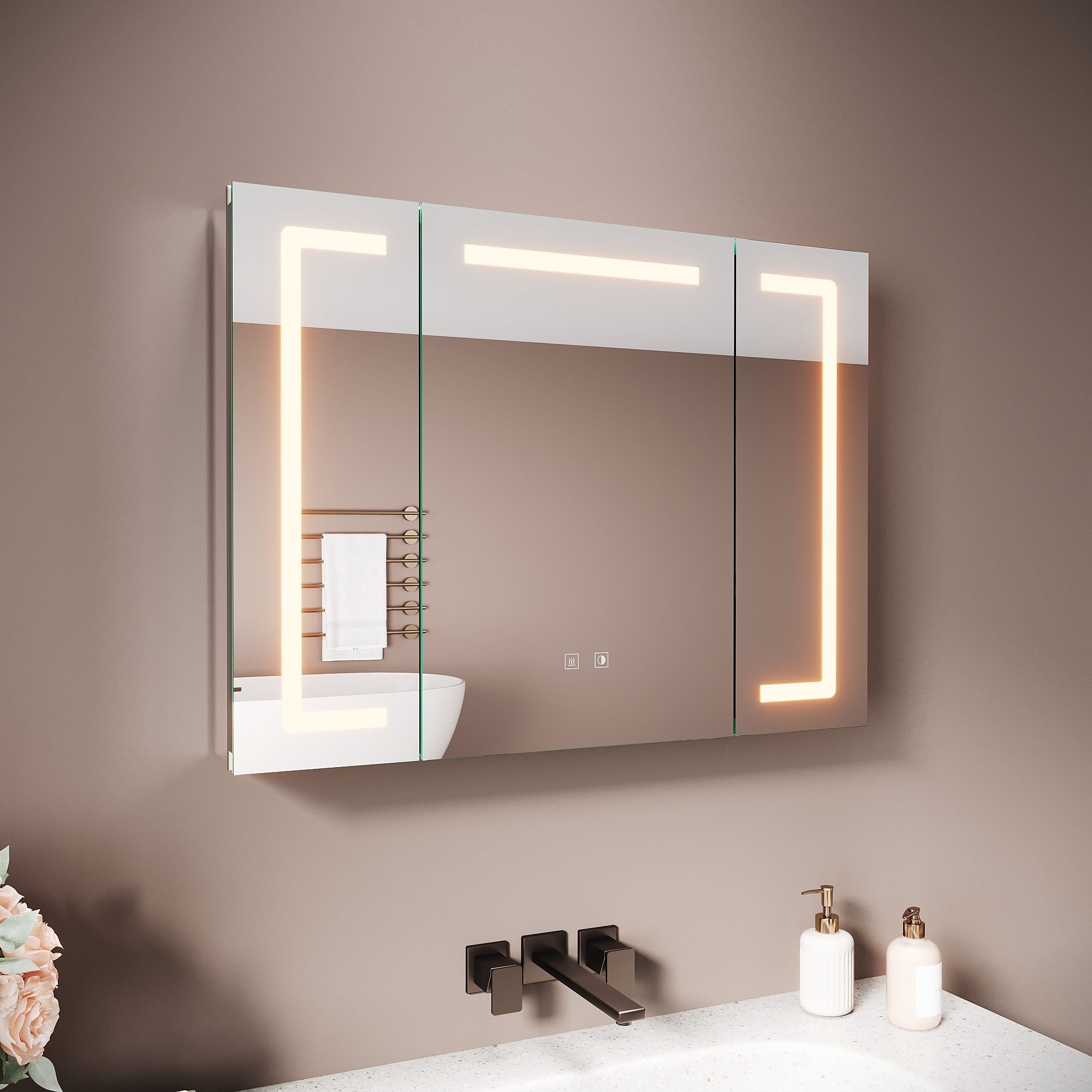 SONNI Spiegelschrank Spiegelschrank Badezimmerschrank 80×60cm Bestseller mi günstig online kaufen