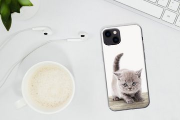 MuchoWow Handyhülle Kätzchen - Katze - Haustiere - Jungen - Kinder - Mädchen, Handyhülle Apple iPhone 13, Smartphone-Bumper, Print, Handy