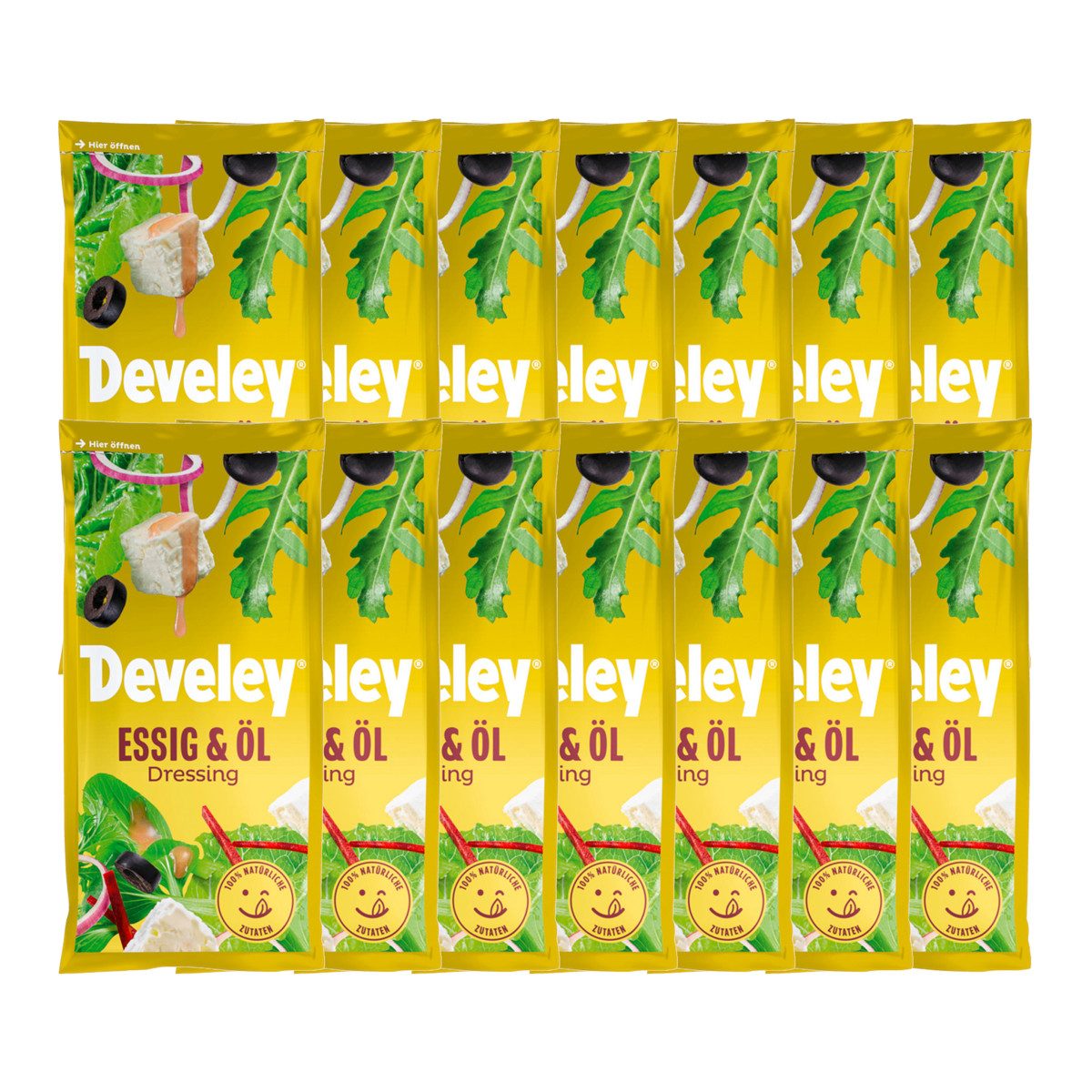 Develey Saucen, Develey Salatdressing Essig Öl Salatsauce fein würzig 75ml 14er Pack