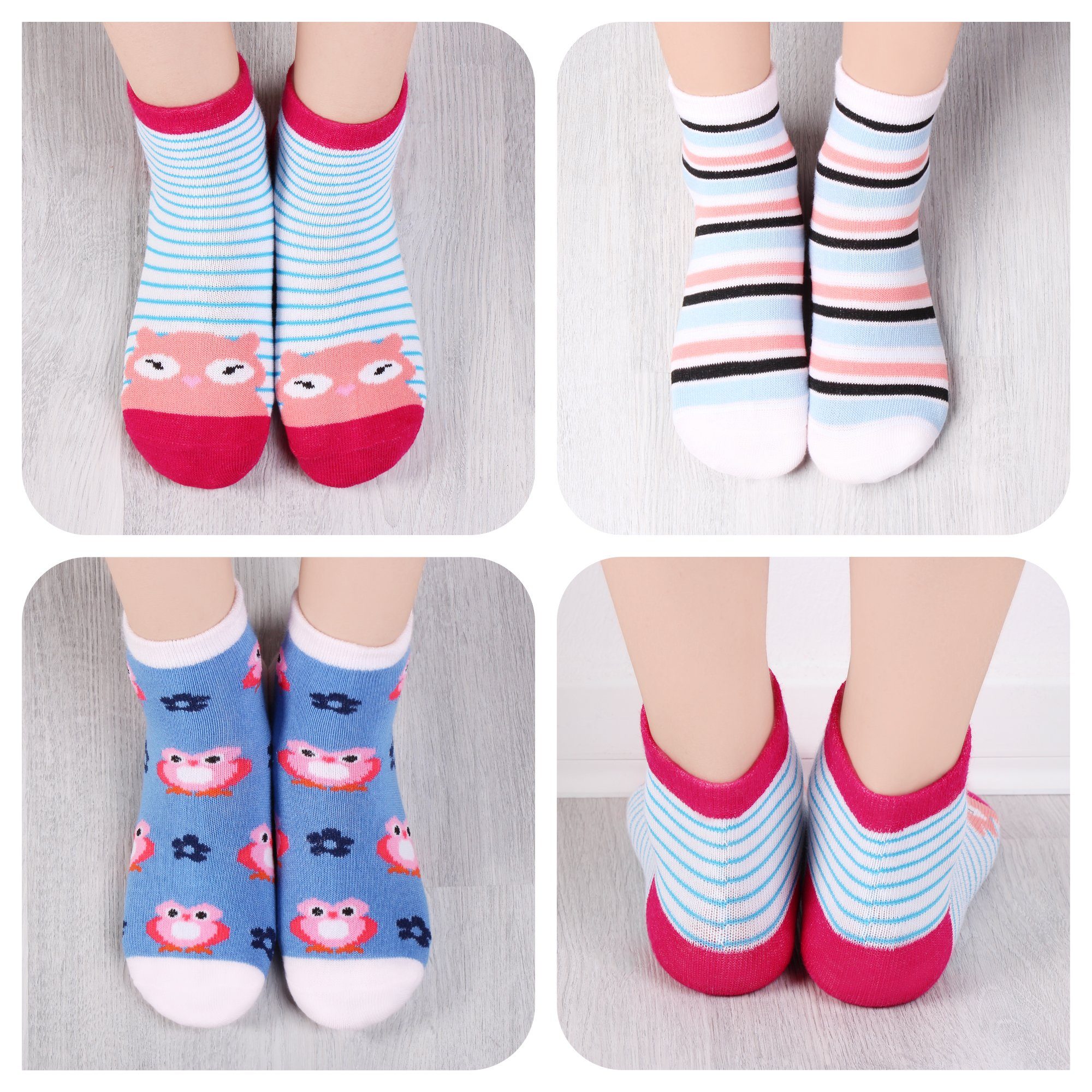 10/12-Paar) Mädchen 2118-2810 L&K-II (Beutel, Socken Baumwolle Kurzsocken aus