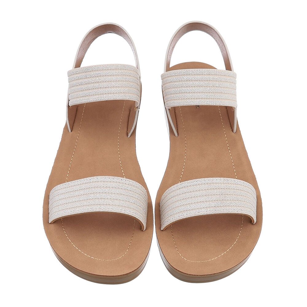 Ital-Design Damen Freizeit Riemchensandalette (86345113) Keilabsatz/Wedge Keilsandaletten in Hellgrau