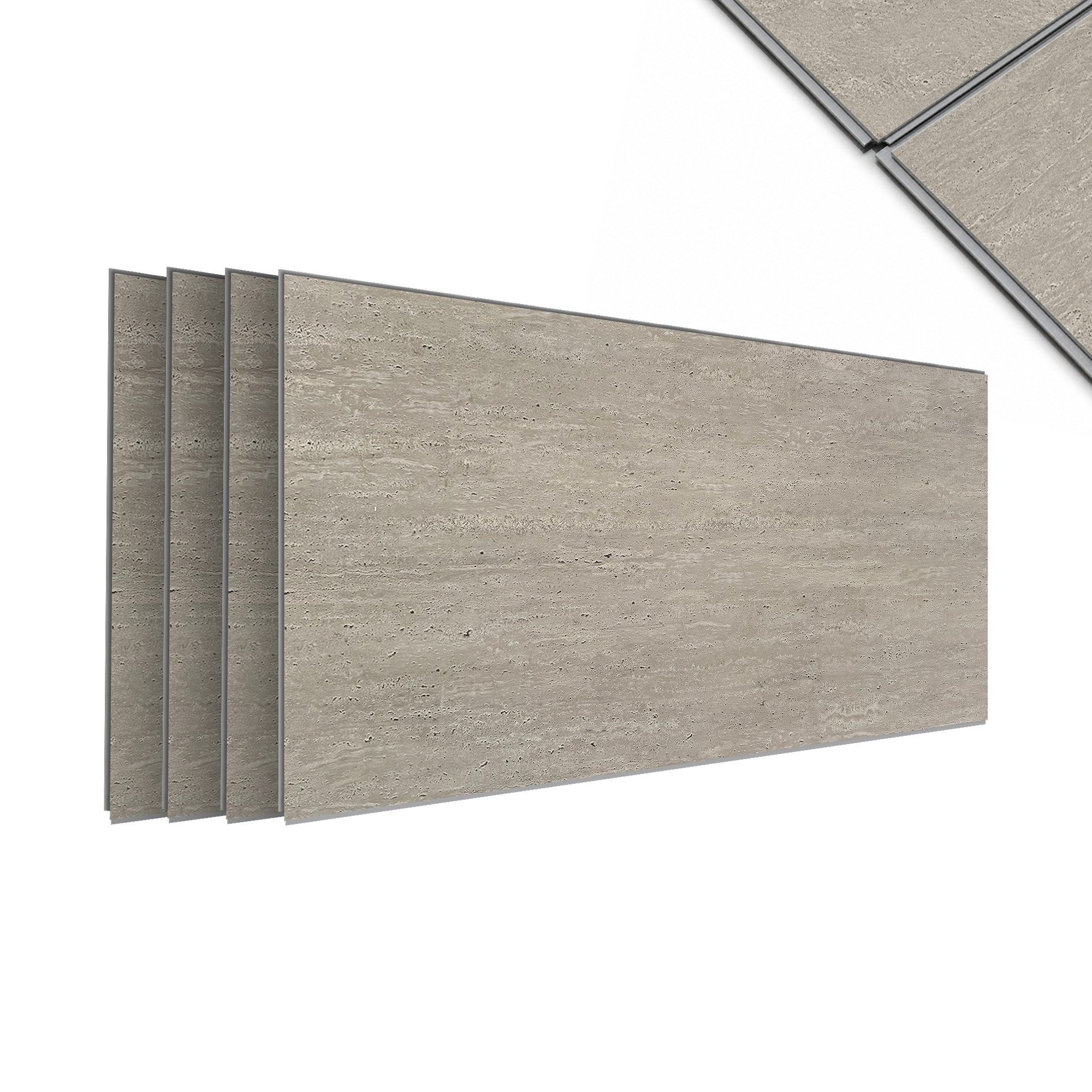 IZODEKOR 3D Wandpaneel SPC Wandverkleidung mit Klicksystem – Marmoroptik & Steinoptik, BxL: 60x120 cm, 0,72 qm, (1er- oder 4er-Set, optional mit 4 Montageklebern) wasserfest, hitzebeständig, kratzfest, pflegeleicht, für Bad & Küche