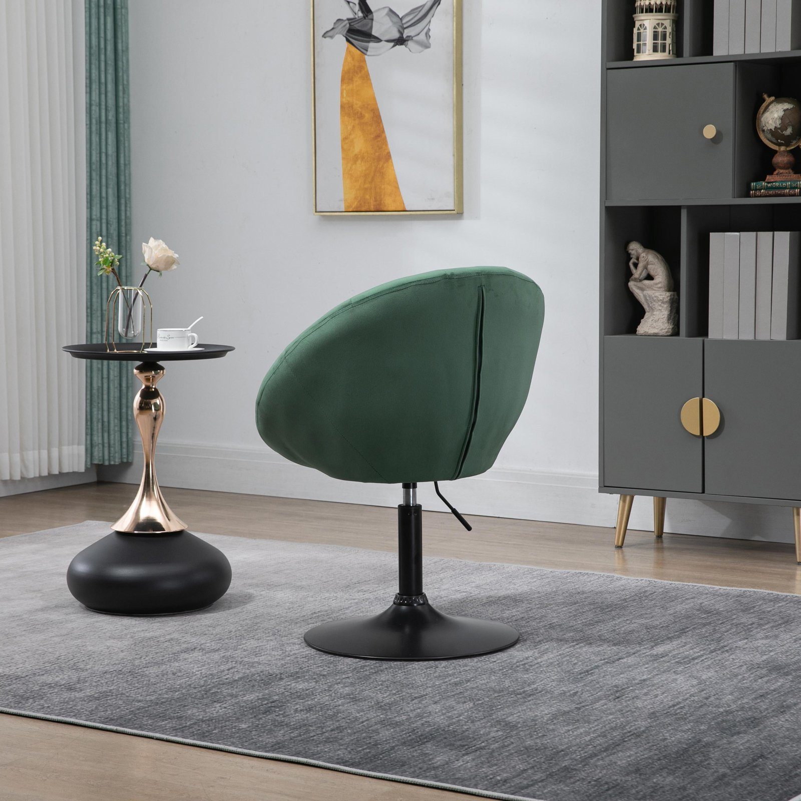 SVITA Chesterfield-Sessel HAVANNA, Cocktailsessel, Loungesessel, höhenverstellbar, Samtbezug, Dunkelgrün – Bild 5 von 5