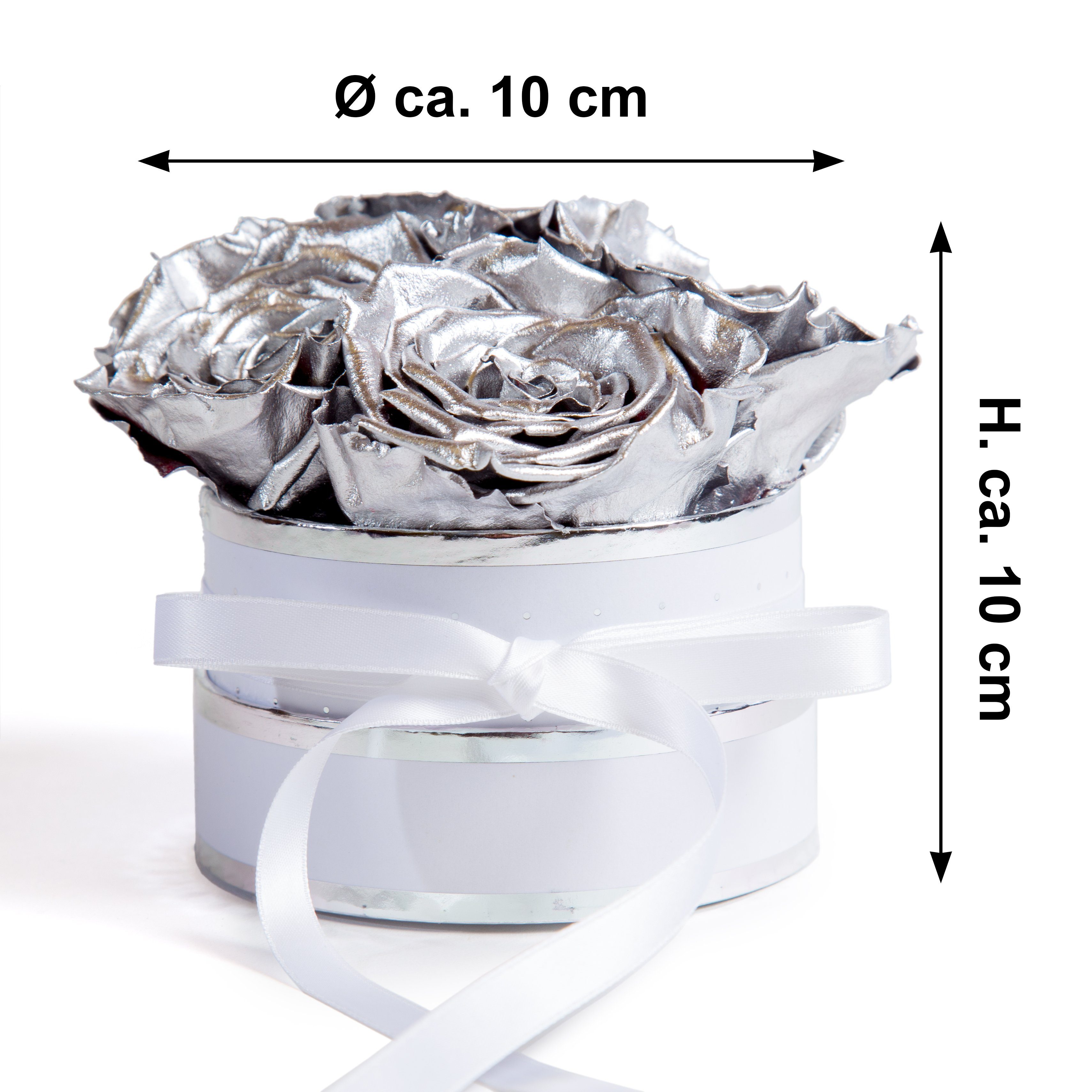 Kunstblume Infinity Rosenbox weiß rund 4 günstig online kaufen